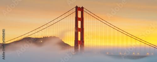 Obraz na płótnie canvas Panorama mostu golden gate, san francisco w Kalifornii