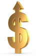 © alexyndr - 3d golden dollar sign with arrow up