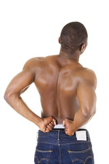 Young man with back pain