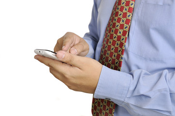 Business Man Holding Smartphone