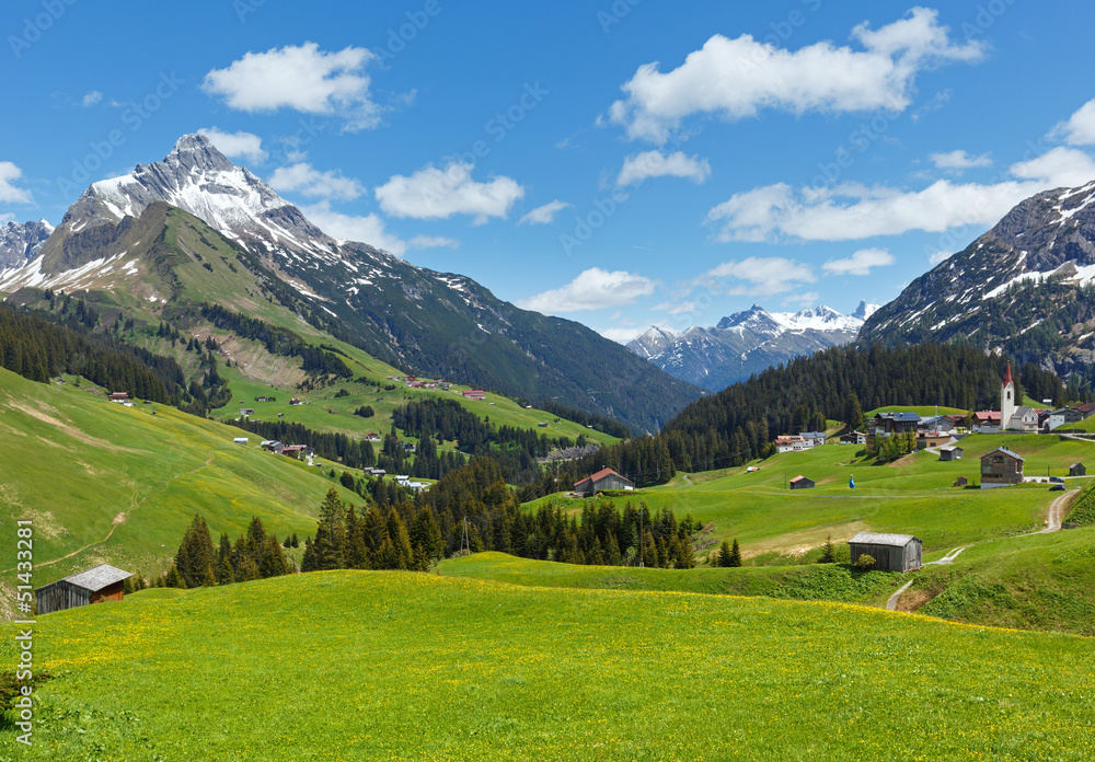 Alpine view (Vorarlberg,Austria) - obrazy, fototapety, plakaty 