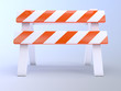 Orange striped roadworks barrier