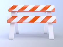 Orange Striped Roadworks Barrier