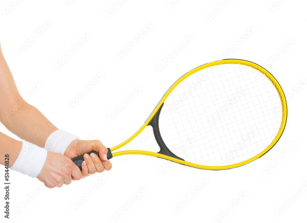Hand Oldin Racket Closeup on hand of female tennis player holding racket Stock Photo ...