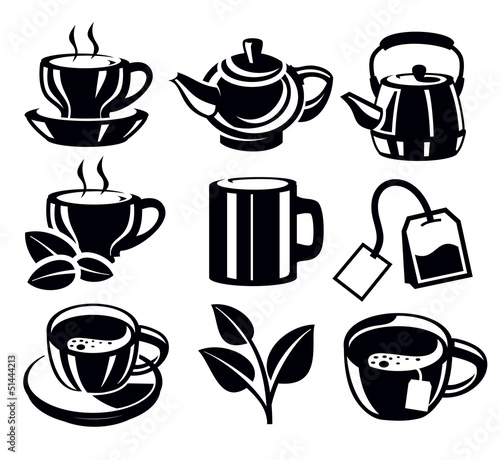 Naklejka dekoracyjna tea icons
