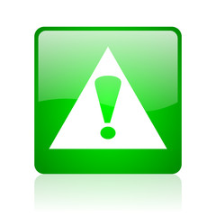 Aufkleber - warning green square web glossy icon