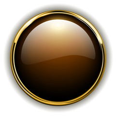 Fototapete - Gold button shiny metallic, vector.