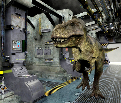 Naklejka samoprzylepna Zarejestrowano t-rex w kamerze sci tube