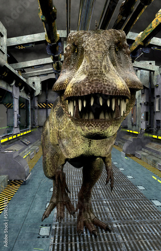 Naklejka samoprzylepna T-rex w sci tube