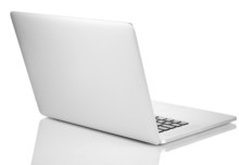 White Laptop Isolated On White