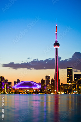Fotoboard na płycie Toronto panoramę miasta z piękny zachód słońca panoramę jako tło