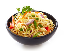 Bowl Of Chinese Noodles With Vegetables