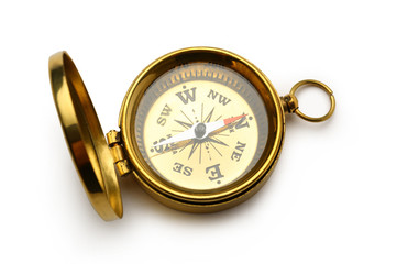 Wall Mural - Golden vintage compass