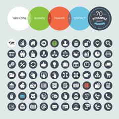 set of web icons for business, finance and communication