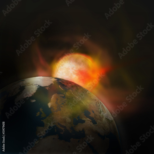 Erde Sonne Explosion Buy This Stock Illustration And Explore