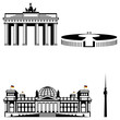 berlin famous monument icon set