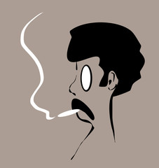 Wall Mural - man with monocle smoking