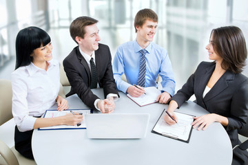 Poster - Business people working at meeting