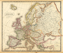 Vintage Map Of Europe FRANCE Free Stock Photo - Public Domain Pictures