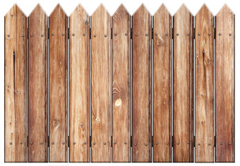 Wall Mural - old wooden fence isolated on white