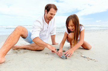 Canvas Print - beach family fun