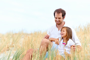 Canvas Print - cute parent and child