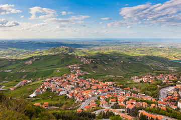 Wall Mural - View from Titano mountain, San Marino at neighborhood