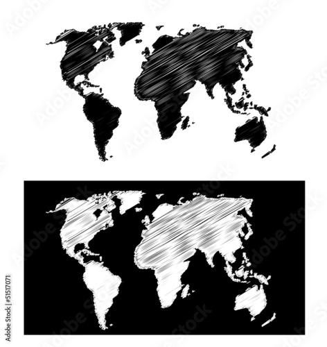 Naklejka samoprzylepna Zapisano mapę geograficzną