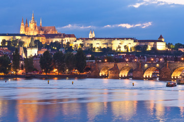 Sticker - St Vitus Cathedral, Prague Castle and Charles Bridge