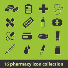 Wall Mural - pharmacy icons