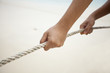 © akeeris - pulling rope, male pulling big rope with two hands