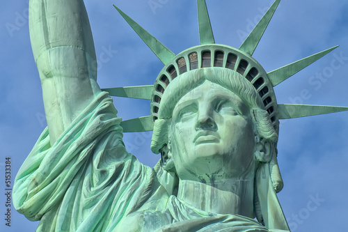 Board z aluminiowym obramowaniem Statua wolności - manhattan - liberty island - new york