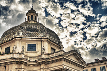 Sticker - Landmarks of Piazza del Popolo in Rome