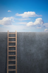 Ladder leading to freedom, concept