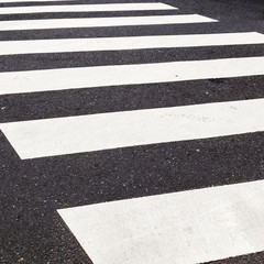 Wall Mural - pedestrian crossing marked with white paint