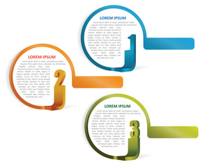 Fototapete - Set of three colored vector elements for text