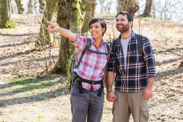 Sticker - Young Couple Hiking in the Nature