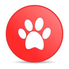 Poster - animal footprint red circle web glossy icon