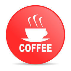 Aufkleber - coffee red circle web glossy icon