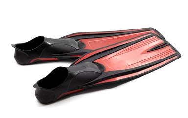 Red swim fins