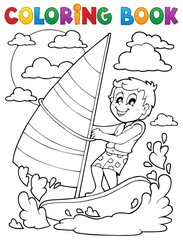 Sticker - Coloring book water sport theme 1