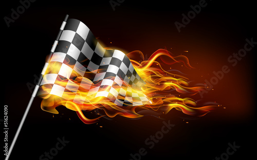 Zdjęcie XXL Fiery Race Flag
