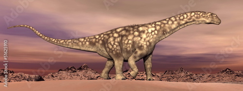 Naklejka samoprzylepna Argentinosaurus dinozaur chodzenie - 3d render