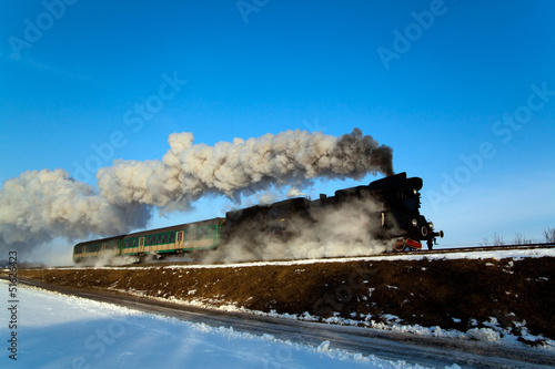 Obraz w ramie Old retro steam train