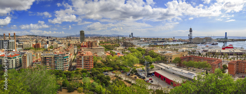 Fotoboard na płycie Panorama miasta barcelona Hiszpania