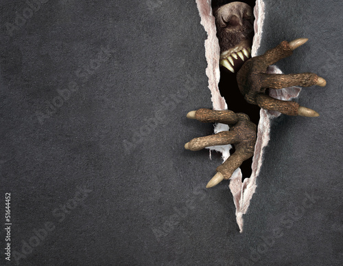 Cuadros en Lienzo Monster tearing a paper