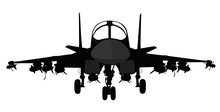 Fighter-bomber  Aircraft Vector Silhouette