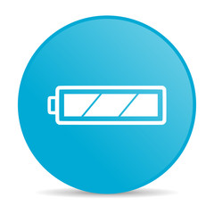 battery blue circle web glossy icon