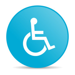 Poster - accessibility blue circle web glossy icon