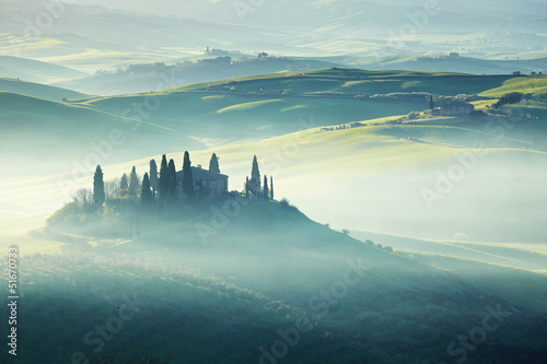 Tapeta ścienna Rano na wsi, san quirico d'orcia, Toskania, Włochy